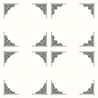 Set of Elegant Floral Corner Frame Elements for Various Designs vector