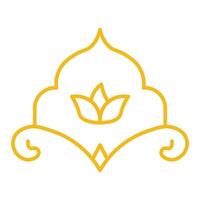 Iline art style Islamic Golden Design Motif vector