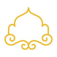 Iline art style islamic Gold Ornamental Frame Element vector
