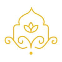 Iline art style Islamic Gold Decorative Ornament Element vector