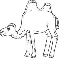 Bactrian Camel Isolated Coloring Page for Kids vector