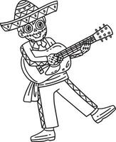 Dia de los Muertos Skeleton Boy Playing Guitar vector