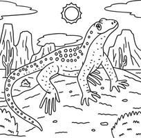Desert Mojave Fringe-Toed Lizard Coloring Page vector