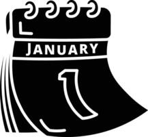 New Year Countdown Illustration January First Day Calendar Icon Design icon solid style vector