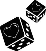 Dice of Love, A Romantic Game of Chance Icon solid style vector