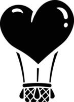 Heart-Shaped Hot Air Balloon, A Romantic Flight of Fancy Icon solid style vector