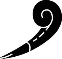 A Curled Party Horn Design Illustration in Black and White Simple Line Art Style icon solid style vector