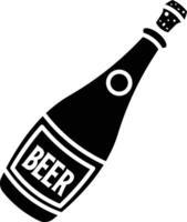 A Sparkling Beer Bottle Illustration Design, A Crisp Line Art Graphic of a Beer Bottle with Cork Removed icon solid style vector