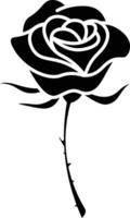 Elegant Line Art Rose, A Simple Yet Beautiful Floral Design Icon solid style vector
