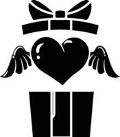 Winged Heart Gift, A Symbol of Love and Affection Icon solid style vector