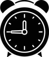 Classic Alarm Clock Icon Design, Time Management and Punctuality Symbol icon solid style vector