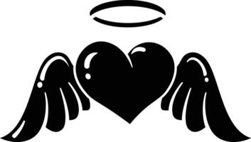 Angelic Heart, A Symbol of Pure Love and Devotion Icon solid style vector