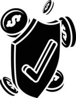 Financial Security, Protected Assets icon solid style vector