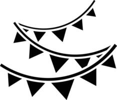 Party Bunting Decoration, Festive Triangular Flags for Celebration Events icon solid style vector