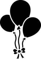 Three Balloons Tied with a Bow, A Delightful Celebration Illustration icon solid style vector