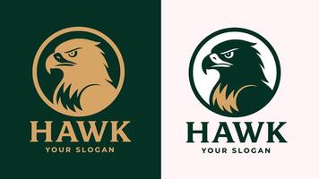 Hawk Logo Design with Bold Bird Head Icon for Branding and Identity vector