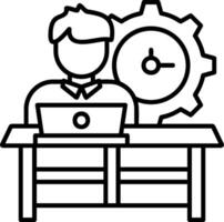 Hard Work Outline Style Icon vector