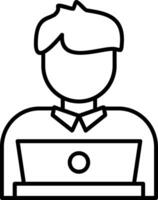 Self Employed Outline Style Icon vector