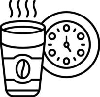 Coffee Time Outline Style Icon vector