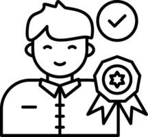 Employee Of The Month Outline Style Icon vector
