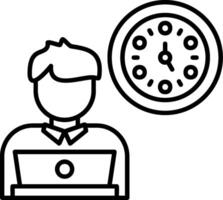 Working Hours Outline Style Icon vector
