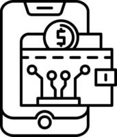 Digital Banking Outline Icon vector