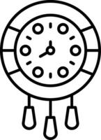 Clock Outline Style Icon vector