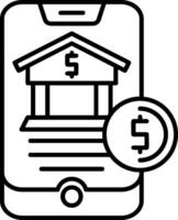 Loan Application Outline Icon vector
