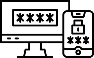 Two-Factor Authentication Outline Icon vector