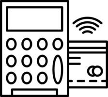 Card Reader Outline Icon vector