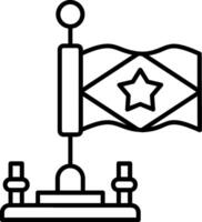 Saba Island Outline Style Icon vector