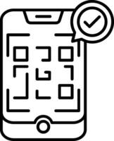 QR Code Pay Outline Icon vector