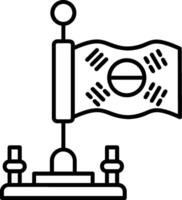 South Korea Outline Style Icon vector