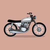 White Vintage Retro Motorcycle vector