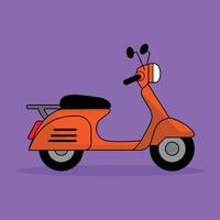 Cute Orange Retro Scooter Illustration vector