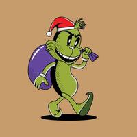 Mischievous Christmas Green Character vector