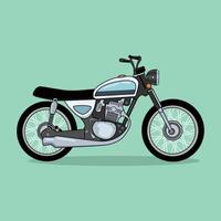 Retro Light Blue Classic Motorcycle vector