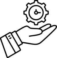 Time Management Outline Style Icon vector