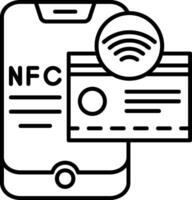 NFC Payment Line Icon vector