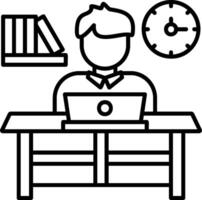 Workaholic Outline Style Icon vector