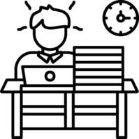 Busy Outline Style Icon vector