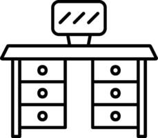 Desk Outline Style Icon vector