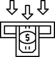 Cash Withdrawal Outline Icon vector