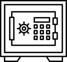 Safe Box Outline Icon vector