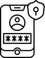 Account Lock Outline Icon vector