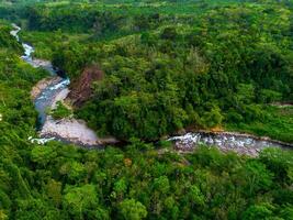 Aerial view of the amazon river in the amazon rainforest, brazil photo