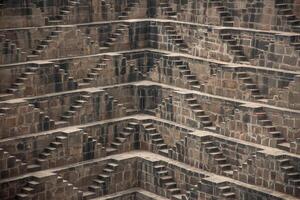 Exploring Chand Baori, impressive stepwell in Abhaneri, Rajasthan, India photo