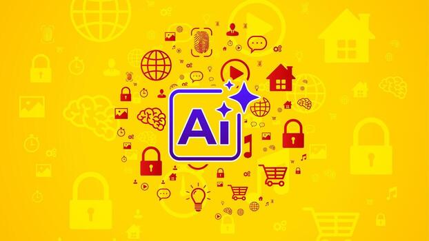 A concept of the role of AI in the world of digital technology. Flat illustration of an artificial intelligence assistant vector