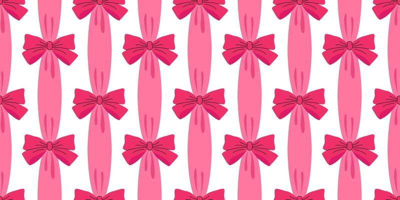 Seamless pattern featuring elegant pink bows on a light background. Perfect for wrapping paper, festive designs, Valentine's Day, weddings, and romantic projects. Soft, chic, and feminine design.