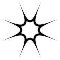 Bold starburst shape. Sharp, symmetrical edges create a cosmic and celestial vibe. For Y2K, sci-fi, space, and digital posters, backgrounds. Retro futuristic shine. Bold and dynamic light effect. vector